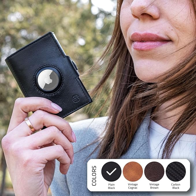 Geldbörse AirTag 'Verona' - Leder-Wallet mit AirTag- & Münzfach