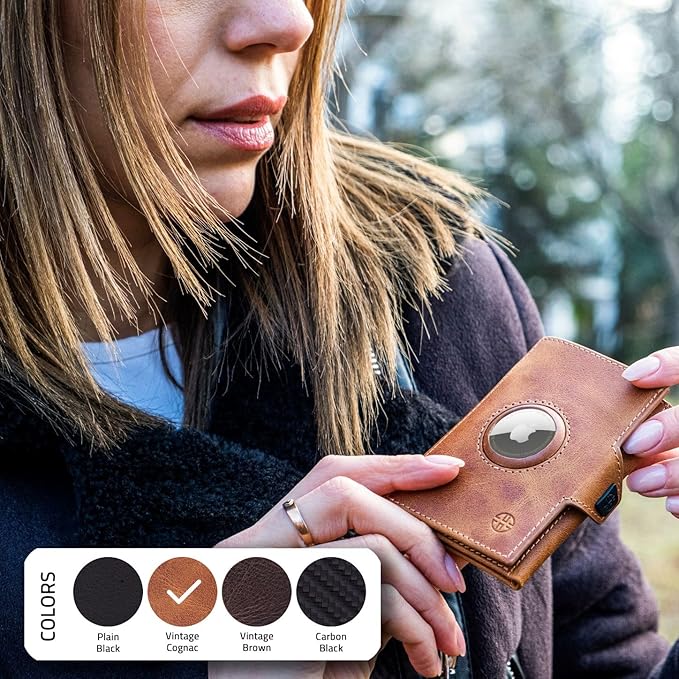 Geldbörse AirTag 'Verona' - Leder-Wallet mit AirTag- & Münzfach
