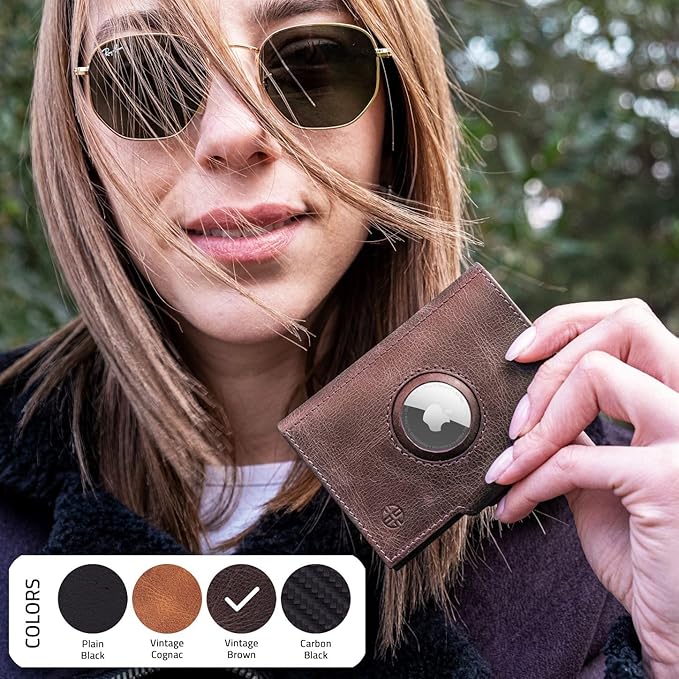 Geldbörse AirTag 'Verona' - Leder-Wallet mit AirTag- & Münzfach