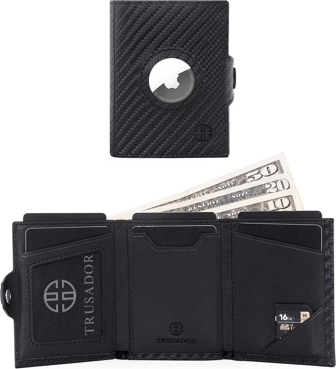 Geldbörse AirTag 'Verona' - Leder-Wallet mit AirTag- & Münzfach