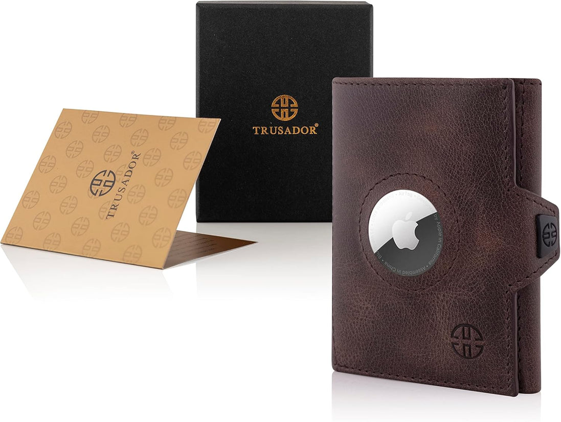 Geldbörse AirTag 'Verona' - Leder-Wallet mit AirTag- & Münzfach