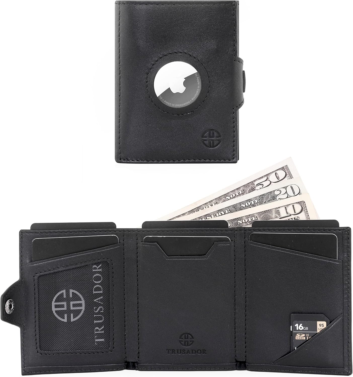 Geldbörse AirTag 'Verona' - Leder-Wallet mit AirTag- & Münzfach