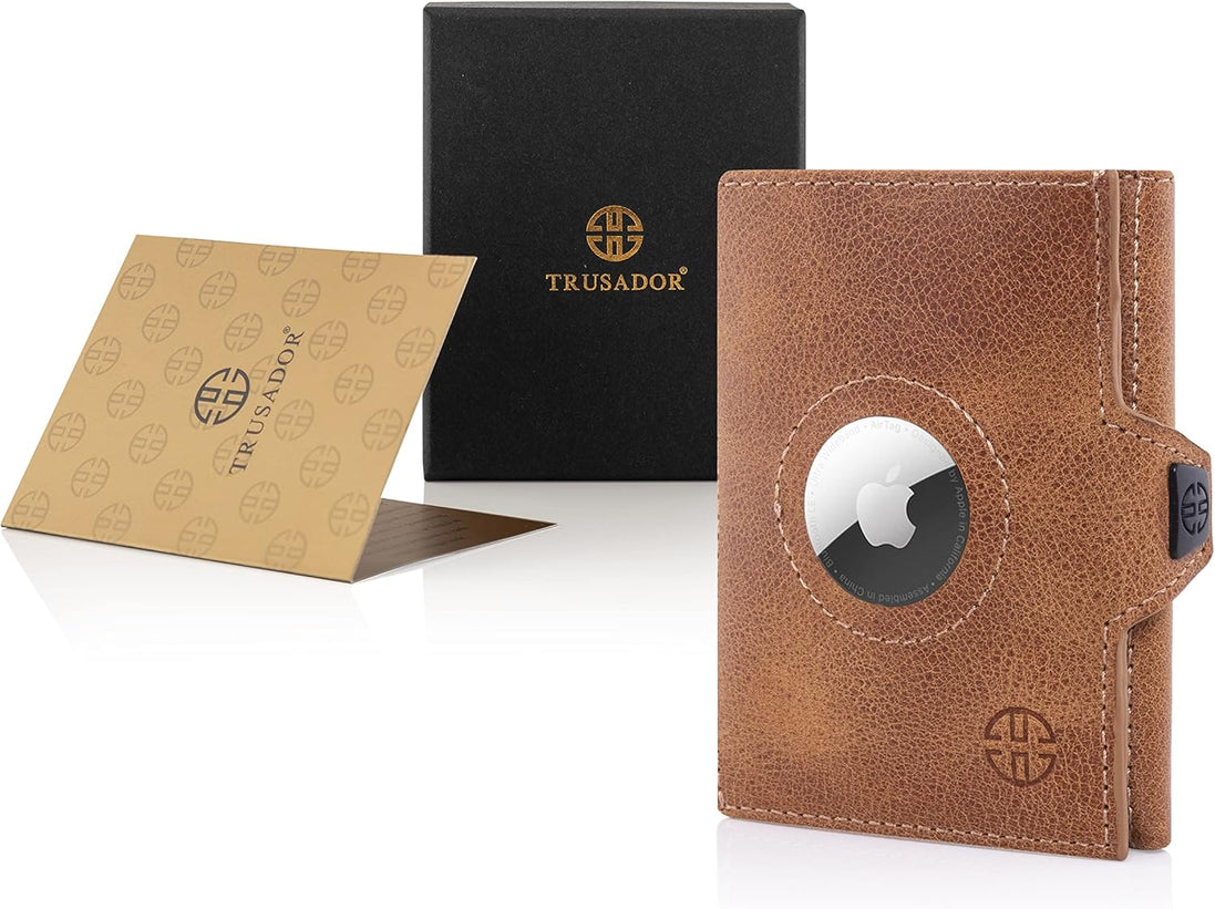 Geldbörse AirTag 'Verona' - Leder-Wallet mit AirTag- & Münzfach