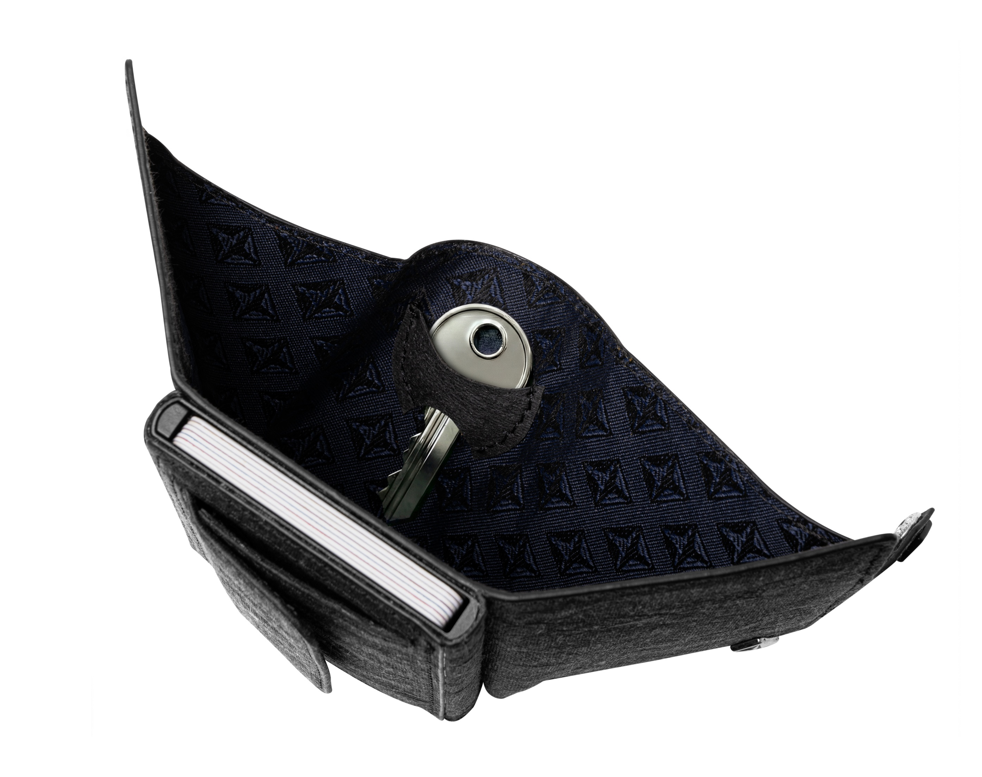 Geldbörse 'Lasse' - Minimalistisches Card Holder Wallet Schwarz – Zertifiziert Vegan aus Premium-Papierleder