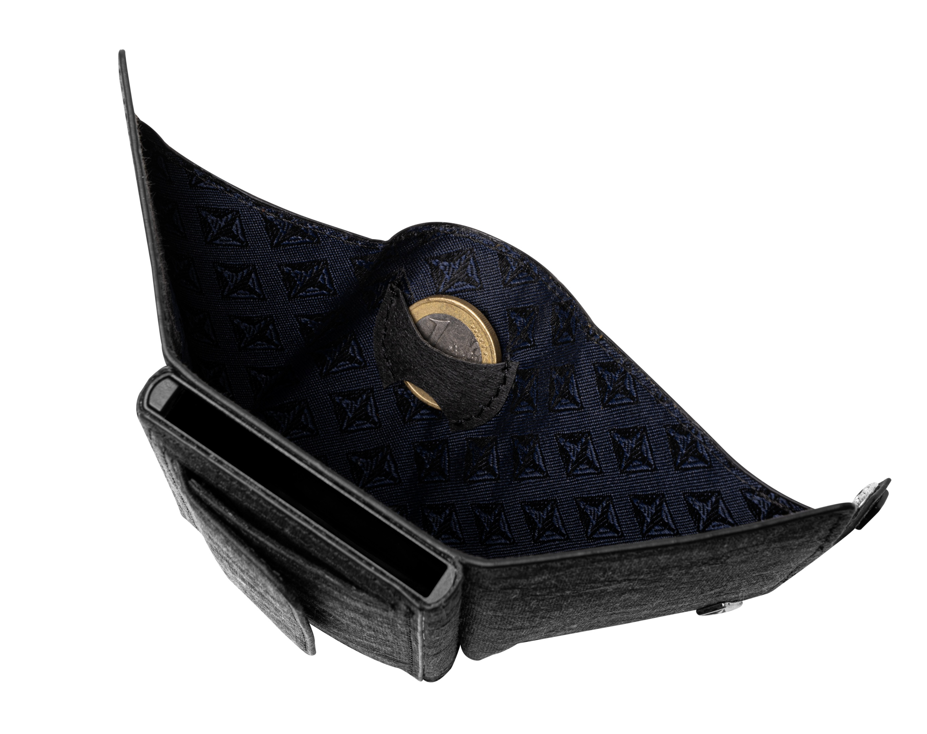 Geldbörse 'Lasse' - Minimalistisches Card Holder Wallet Schwarz – Zertifiziert Vegan aus Premium-Papierleder