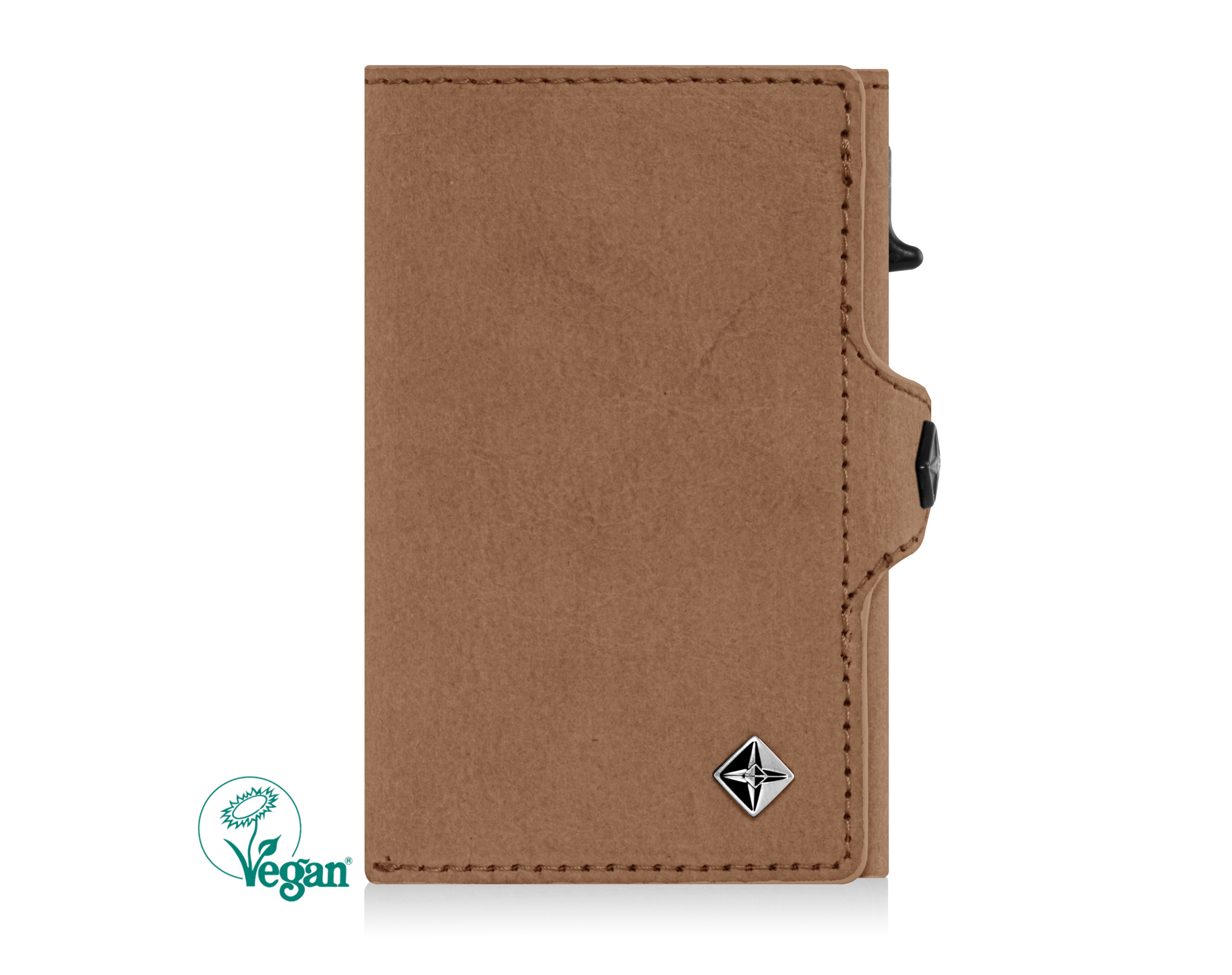 Geldbörse 'Lasse' - Minimalistisches Card Holder Wallet Braun – Zertifiziert Vegan aus Premium-Papierleder