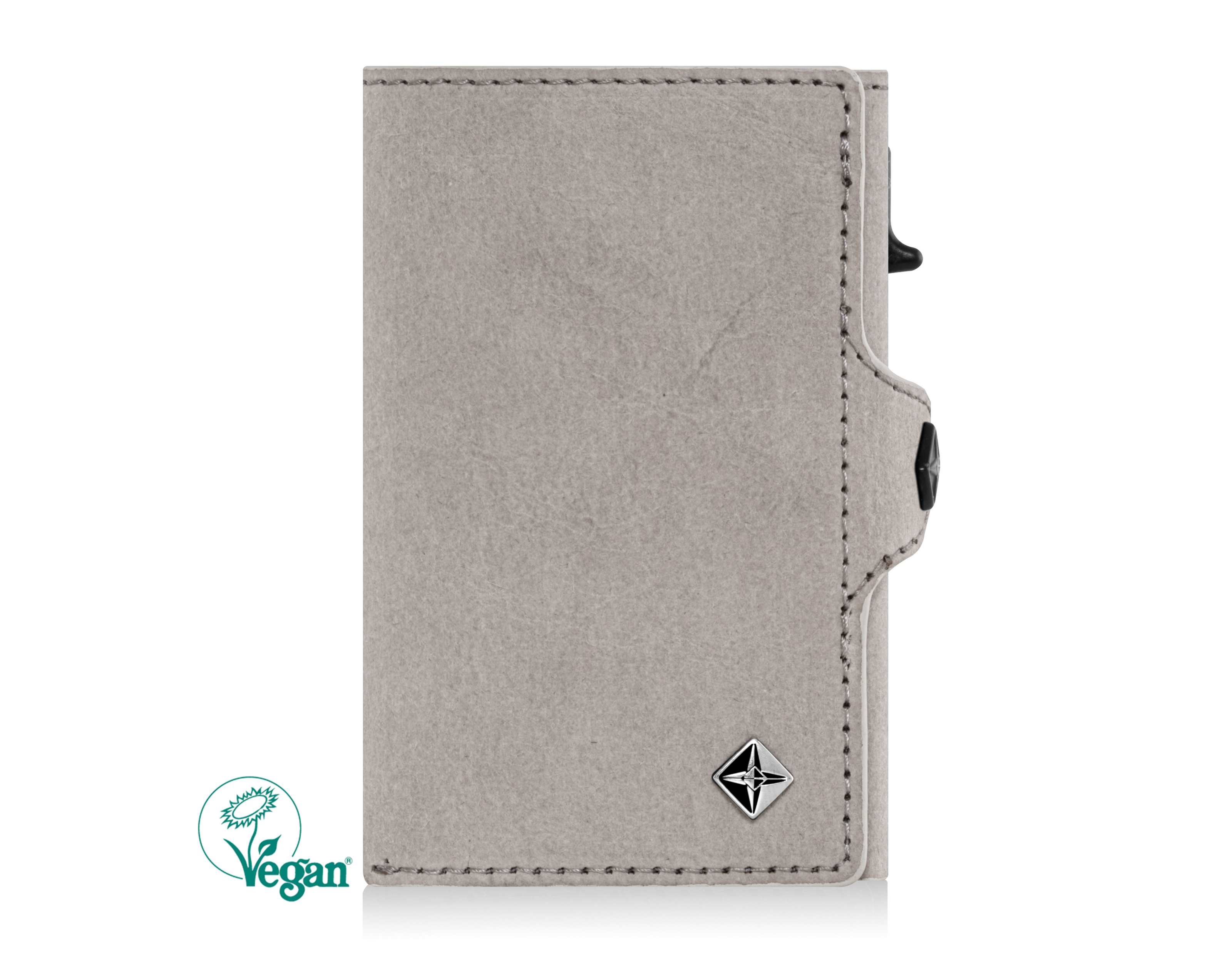 Geldbörse 'Lasse' - Minimalistisches Card Holder Wallet Grau – Zertifiziert Vegan aus Premium-Papierleder