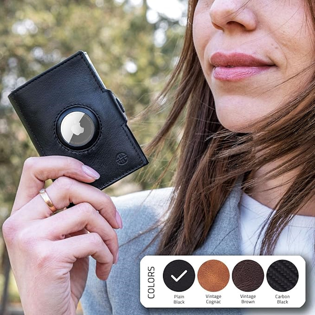 Geldbörse AirTag 'Verona' - Leder-Wallet mit AirTag- & Münzfach