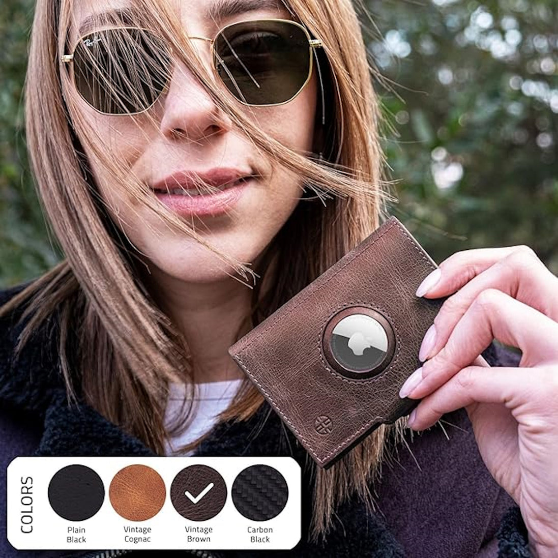 Geldbörse AirTag 'Verona' - Leder-Wallet mit AirTag- & Münzfach